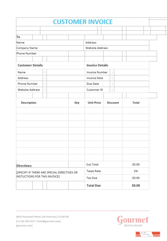 Customer Invoice. PSD template